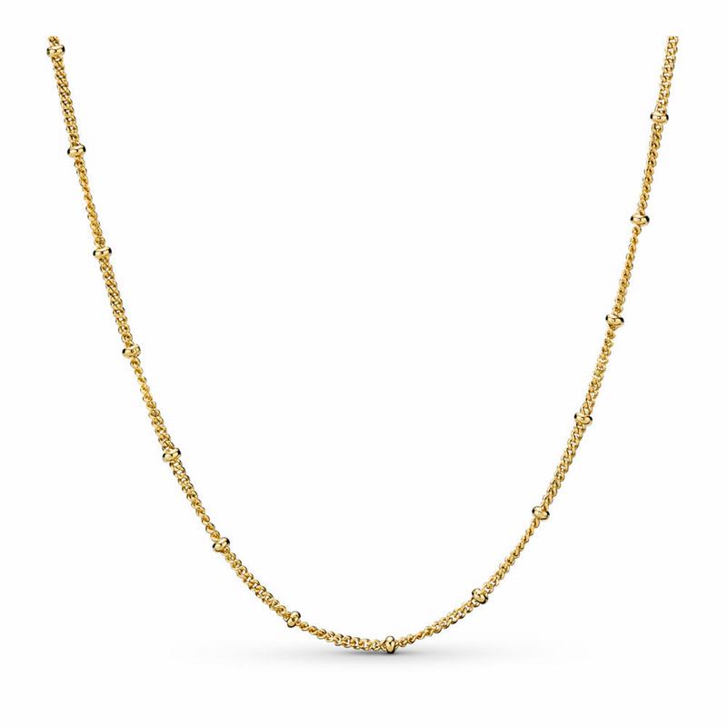 Pandora Shine™ Beaded Necklace Ireland - 18ct Gold Plated - 918203LFP